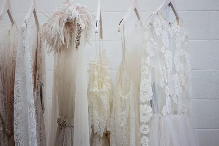 moving wedding dress and suits