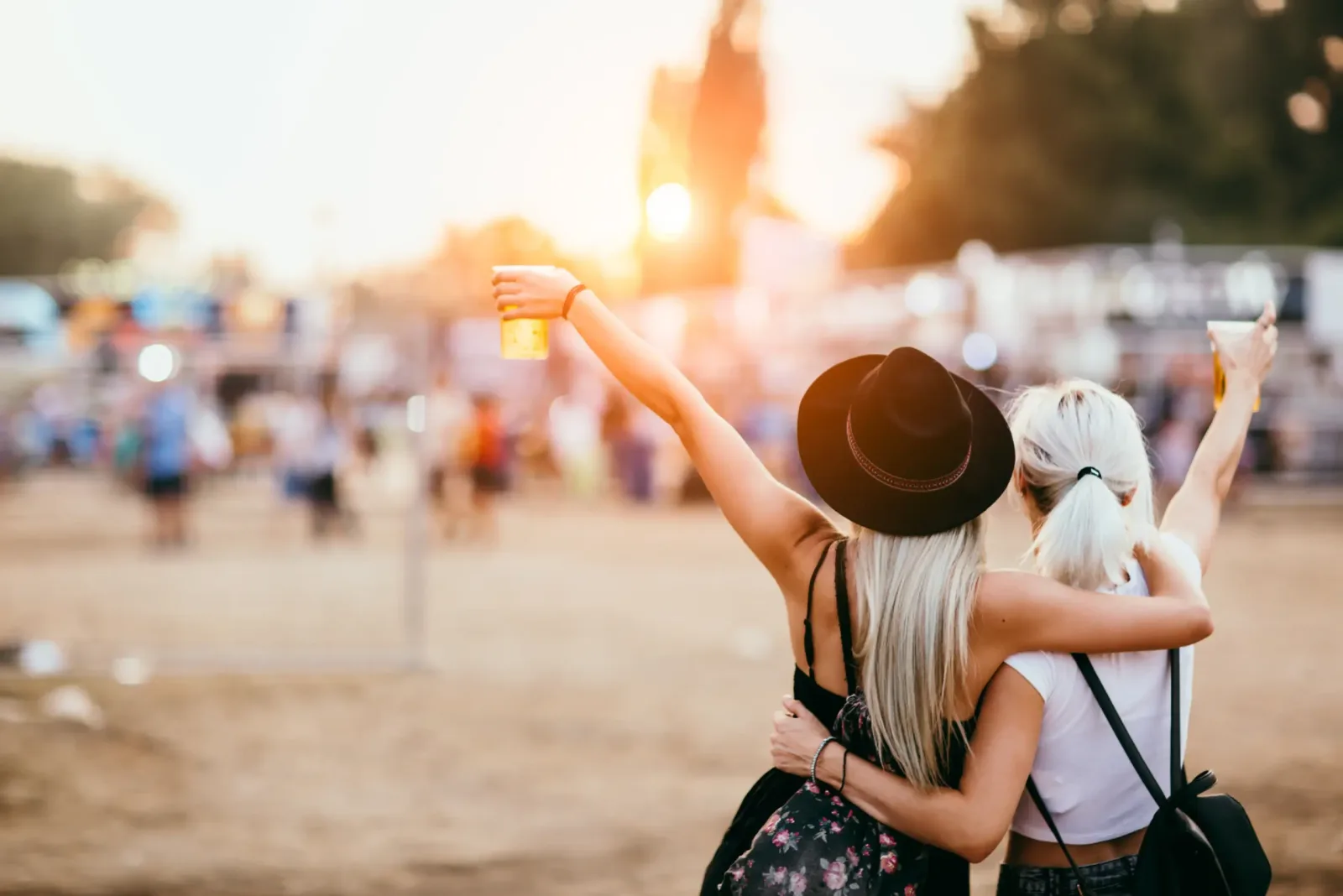 two girls at live music fest in austin texas