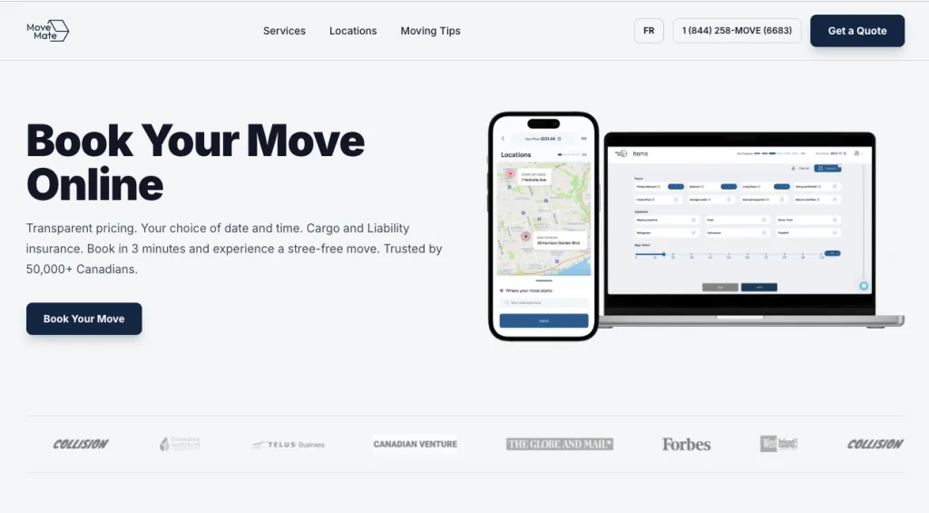 MoveMate website screenshot