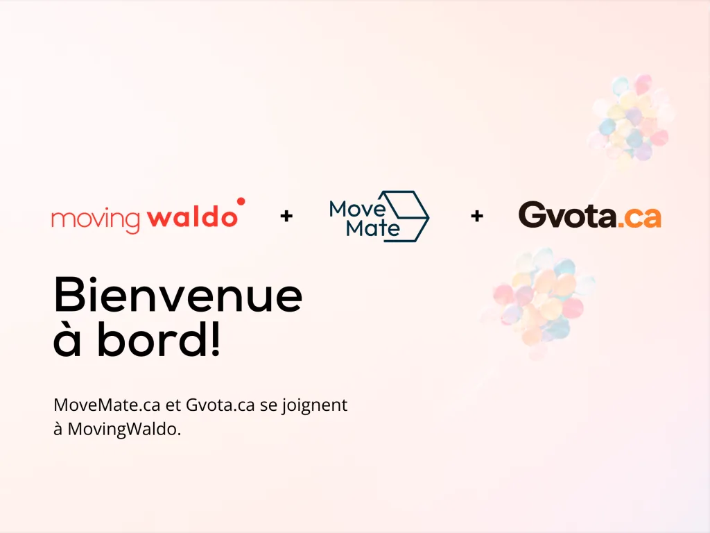 Annonce de l'acquisition de MoveMate.ca et Gvota.ca par MovingWaldo