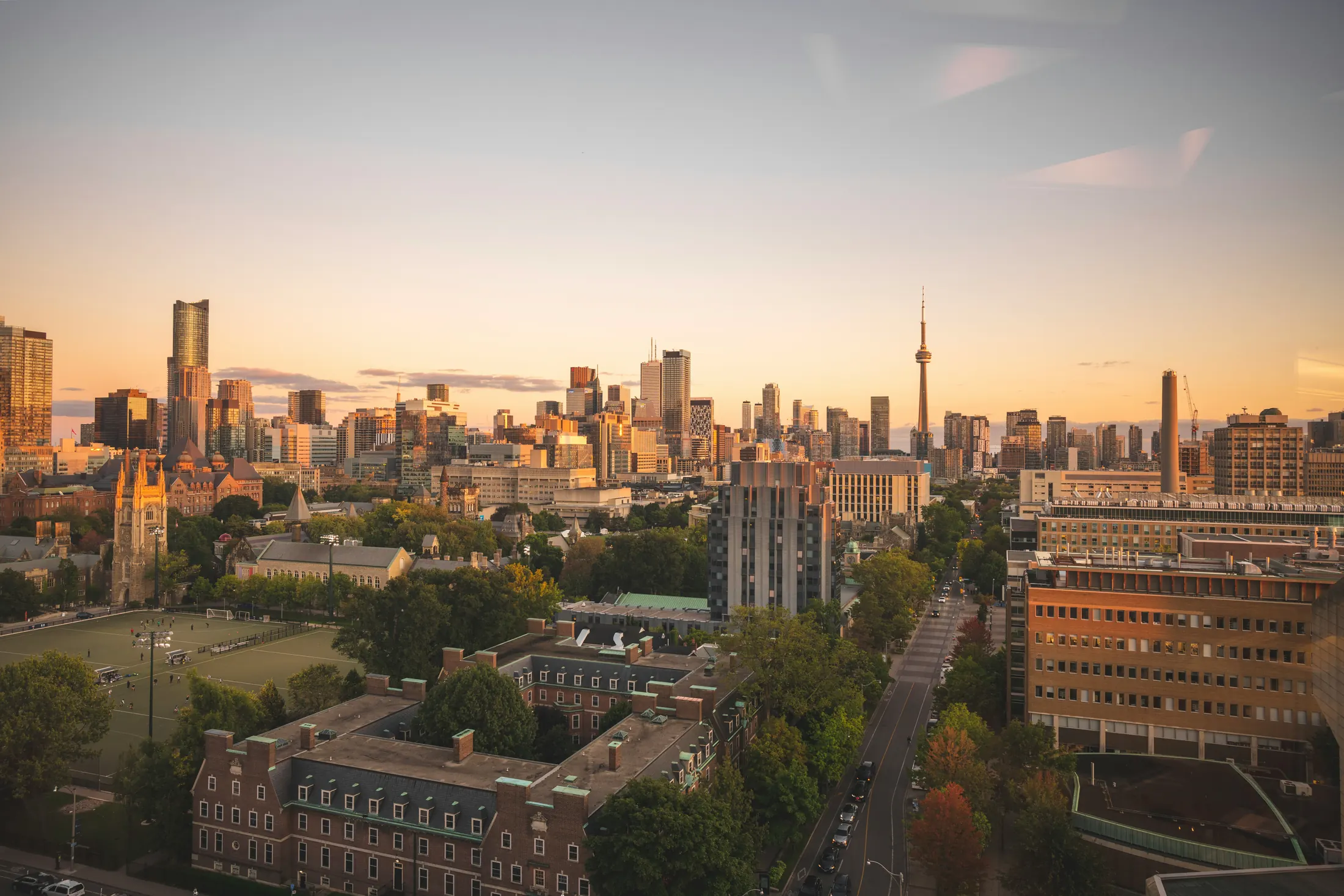Toronto skyline at sunset