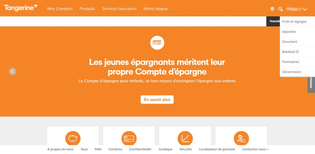 Changement d'adresse Tangerine