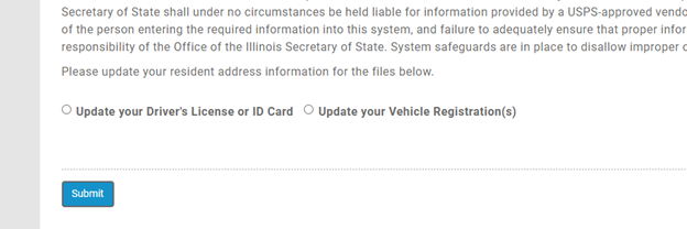 DMV Change of Address, Illinois, United States