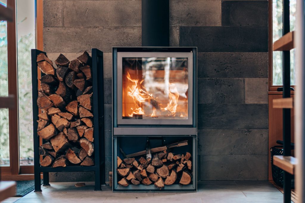 Woodburning fireplace
