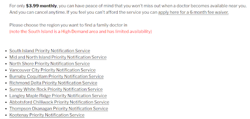 BC find a doctor