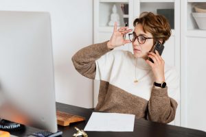 Lady in the phone