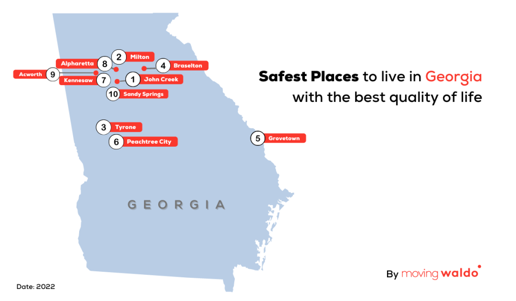 The Top 10 Safest Cities in Georgia with the Best Quality of Life