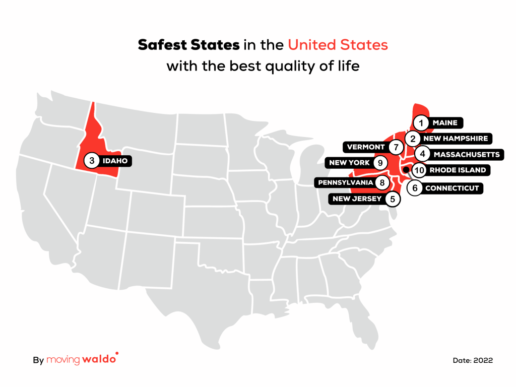 The Top 10 Safest States in America 2022 MovingWaldo