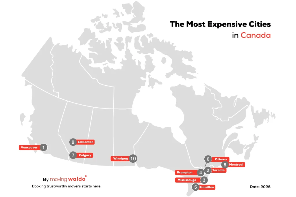 most expensive cities in canada map infographic 2026 movingwaldo