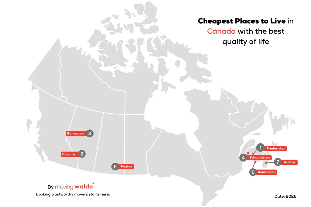 cheapest places to live in canada 2026 map by movingwaldo