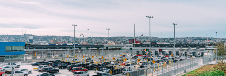 San Ysidro San Diego CA - Cars crossing the US-Mexico Border